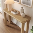 Alvia Oak Wood Console Table in Weathered Oak