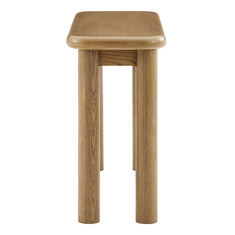 Alvia Oak Wood Console Table in Weathered Oak