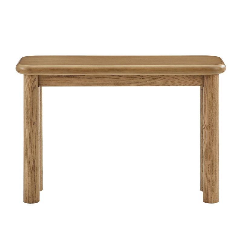 Alvia Oak Wood Console Table in Weathered Oak