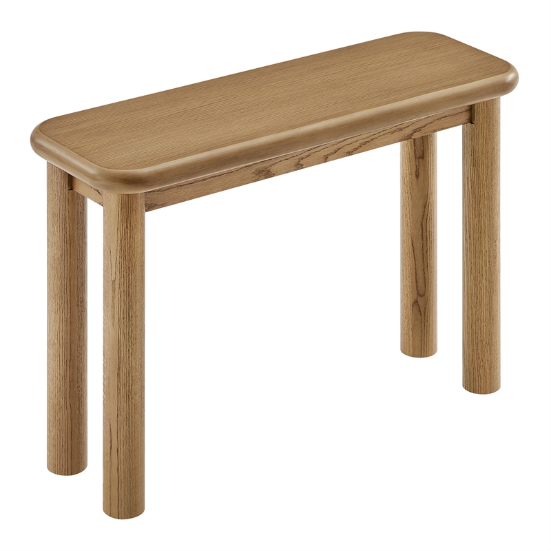 Alvia Oak Wood Console Table in Weathered Oak