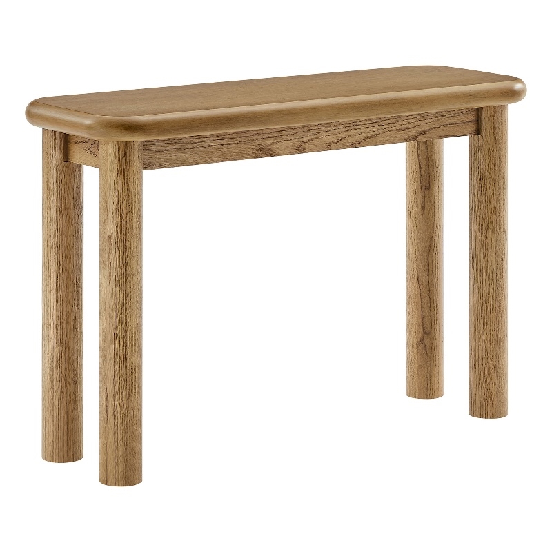 Alvia Oak Wood Console Table in Weathered Oak