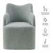 Cordelle Linen Blend Swivel Dining Chair in Spa Blue Stripe