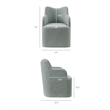 Cordelle Linen Blend Swivel Dining Chair in Spa Blue Stripe