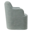 Cordelle Linen Blend Swivel Dining Chair in Spa Blue Stripe