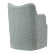 Cordelle Linen Blend Swivel Dining Chair in Spa Blue Stripe
