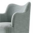 Cordelle Linen Blend Swivel Dining Chair in Spa Blue Stripe