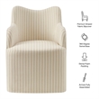 Cordelle Linen Blend Swivel Dining Chair in Oatmeal Stripe