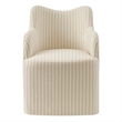 Cordelle Linen Blend Swivel Dining Chair in Oatmeal Stripe