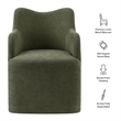 Cordelle Linen Blend Swivel Dining Chair in Sage