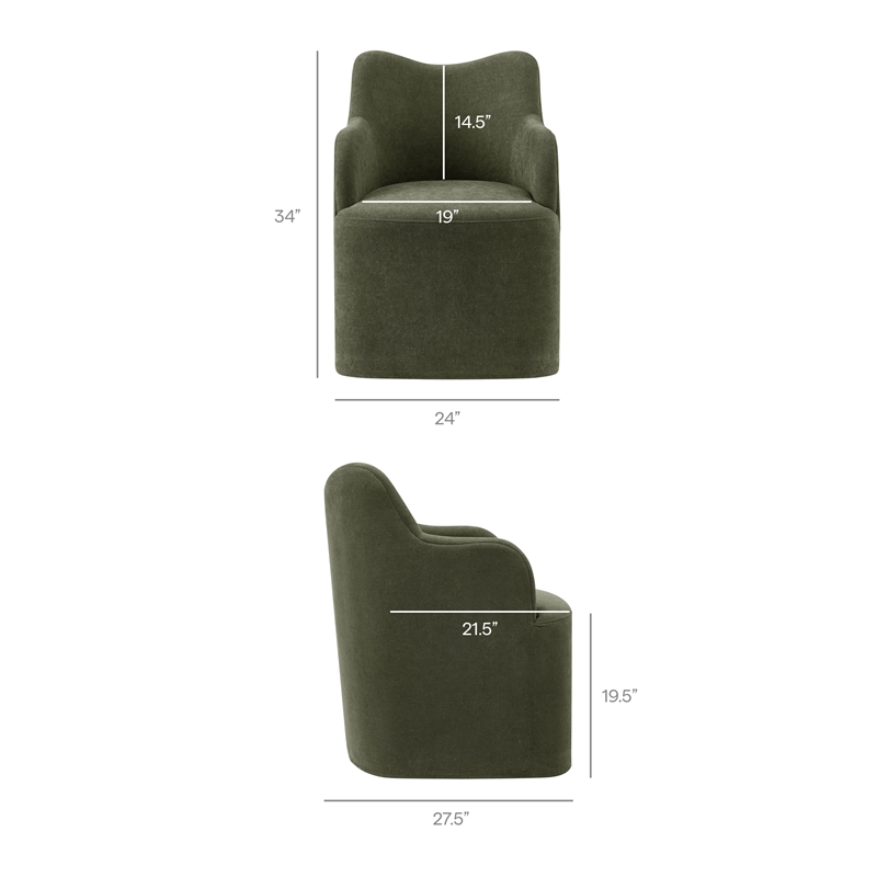 Cordelle Linen Blend Swivel Dining Chair in Sage
