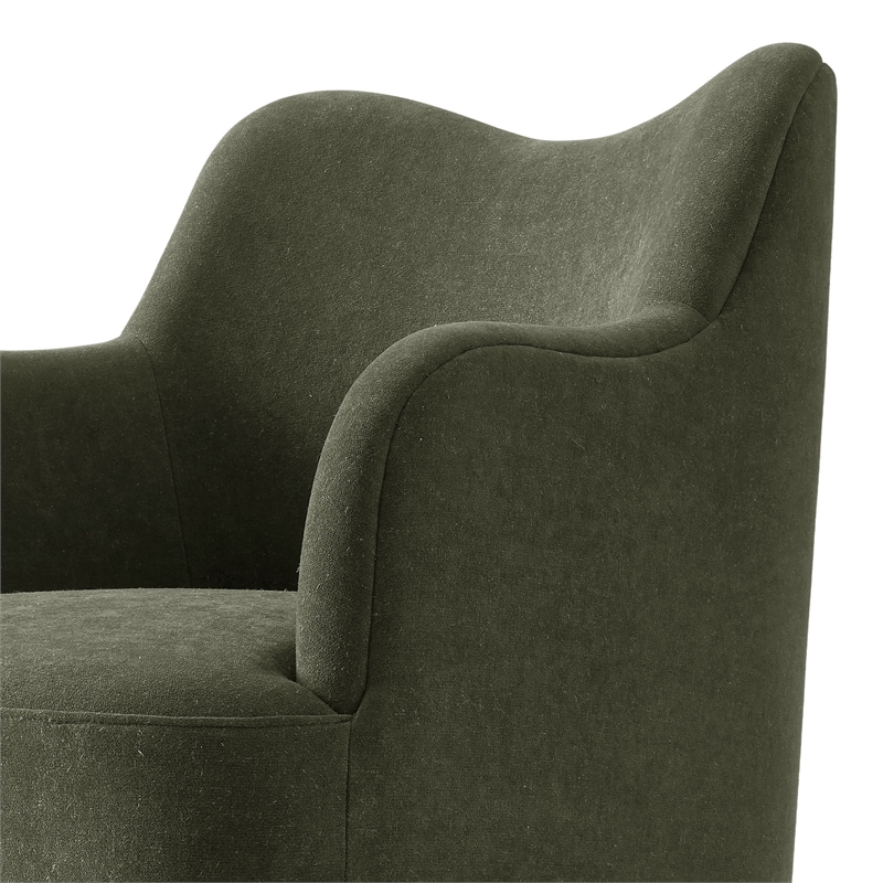 Cordelle Linen Blend Swivel Dining Chair in Sage