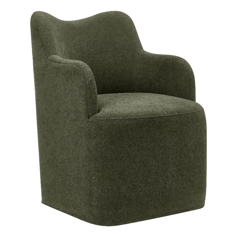 Cordelle Linen Blend Swivel Dining Chair in Sage