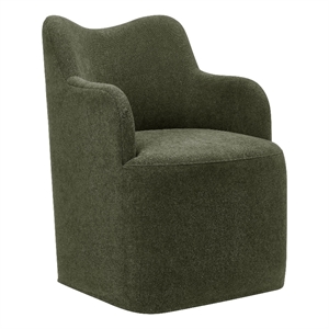 Cordelle Linen Blend Swivel Dining Chair in Sage