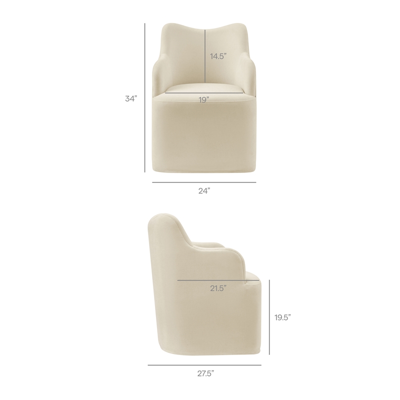 Cordelle Linen Blend Swivel Dining Chair in Linen