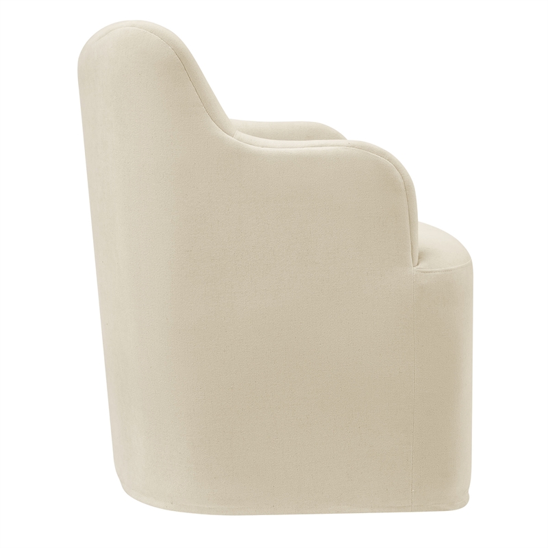 Cordelle Linen Blend Swivel Dining Chair in Linen