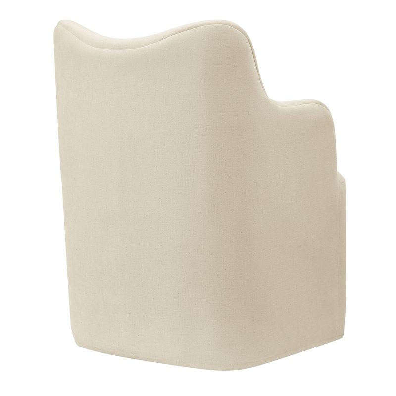 Cordelle Linen Blend Swivel Dining Chair in Linen