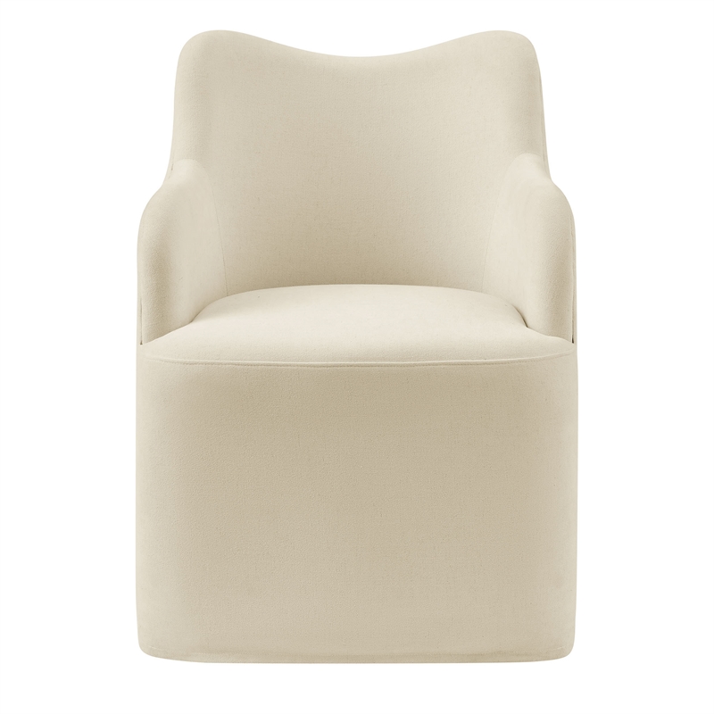 Cordelle Linen Blend Swivel Dining Chair in Linen