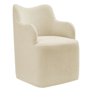Cordelle Linen Blend Swivel Dining Chair in Linen