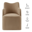 Cordelle Linen Blend Swivel Dining Chair in Almond
