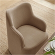 Cordelle Linen Blend Swivel Dining Chair in Almond