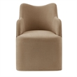 Cordelle Linen Blend Swivel Dining Chair in Almond