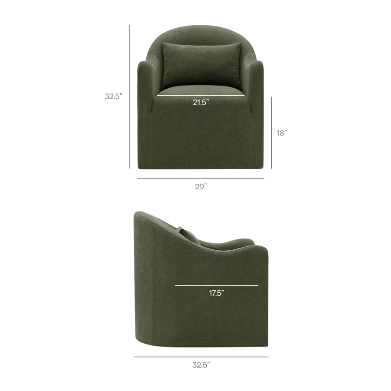 Bardot Slipcovered Linen Blend Accent Chair in Sage