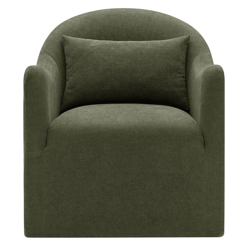 Bardot Slipcovered Linen Blend Accent Chair in Sage