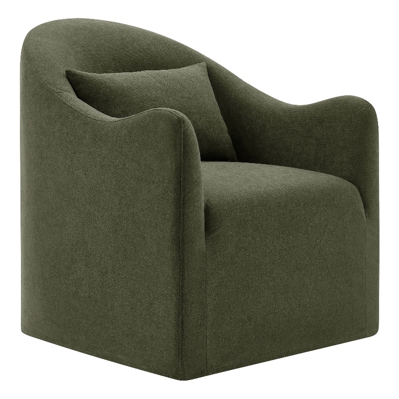 Bardot Slipcovered Linen Blend Accent Chair in Sage