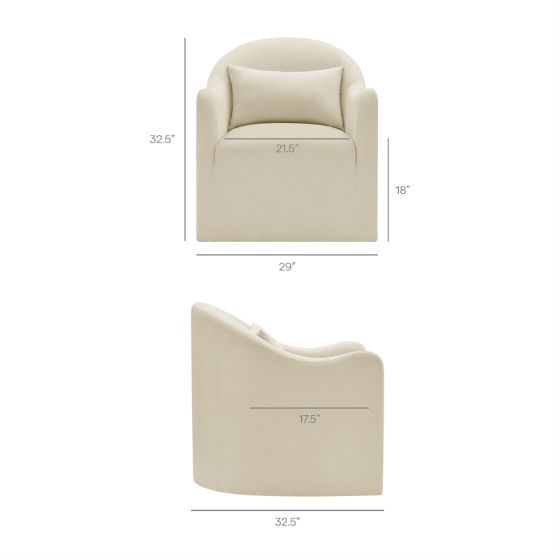 Bardot Slipcovered Linen Blend Accent Chair in Linen