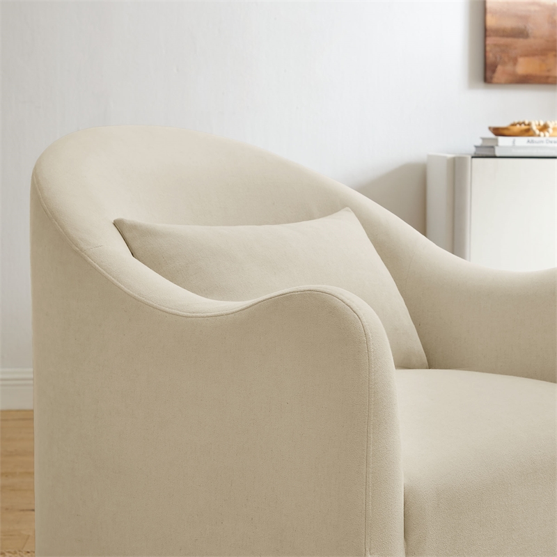 Bardot Slipcovered Linen Blend Accent Chair in Linen