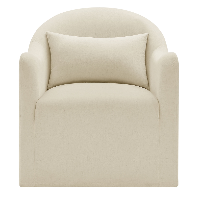 Bardot Slipcovered Linen Blend Accent Chair in Linen