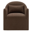 Bardot Slipcovered Linen Blend Accent Chair in Cocoa