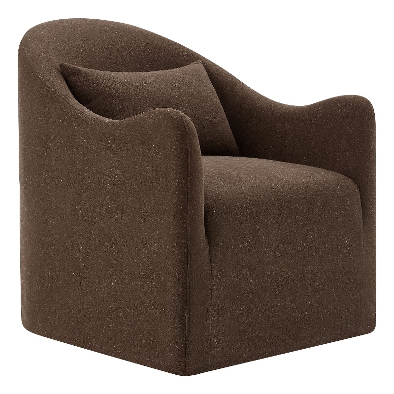 Bardot Slipcovered Linen Blend Accent Chair in Cocoa