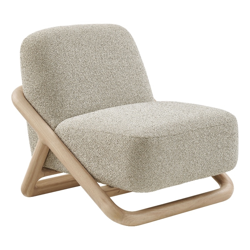 Vander Textured Fabric Accent Chair in Oak Marble