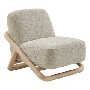 Vander Textured Fabric Accent Chair in Oak Marble