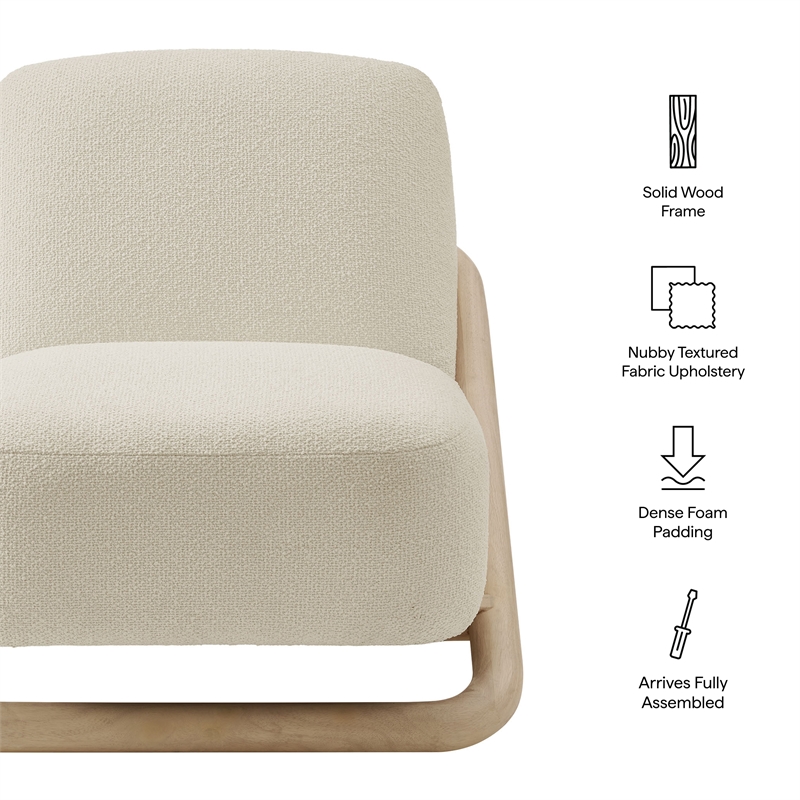 Vander Textured Fabric Accent Chair in Oak Cream
