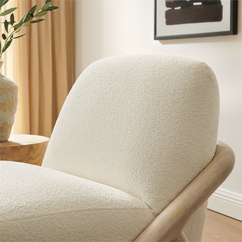 Vander Textured Fabric Accent Chair in Oak Cream