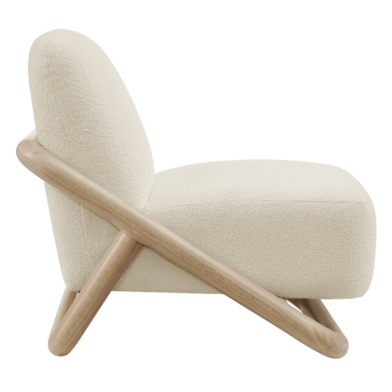 Vander Textured Fabric Accent Chair in Oak Cream