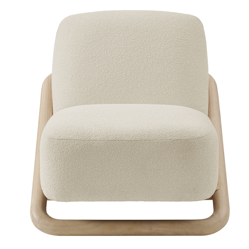Vander Textured Fabric Accent Chair in Oak Cream