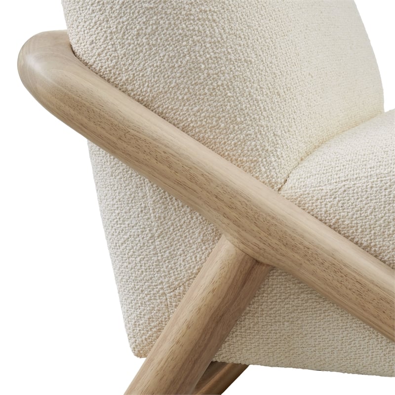 Vander Textured Fabric Accent Chair in Oak Cream
