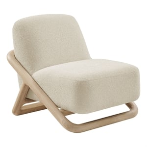 Vander Textured Fabric Accent Chair in Oak Cream