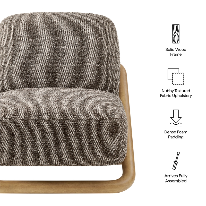 Vander Textured Fabric Accent Chair in Chestnut Earth