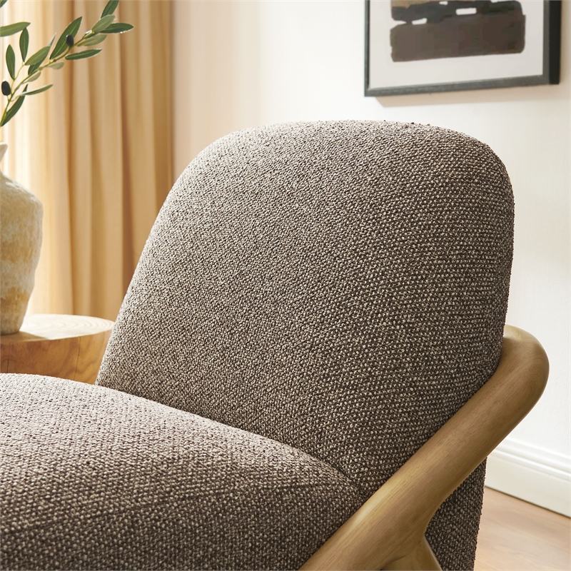 Vander Textured Fabric Accent Chair in Chestnut Earth