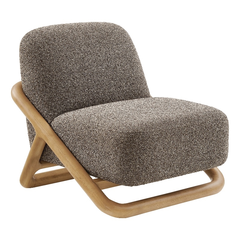 Vander Textured Fabric Accent Chair in Chestnut Earth