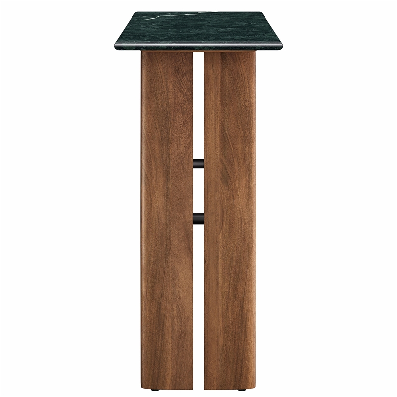Amistad 46 Inch Marble Console Table in Walnut Green Marble