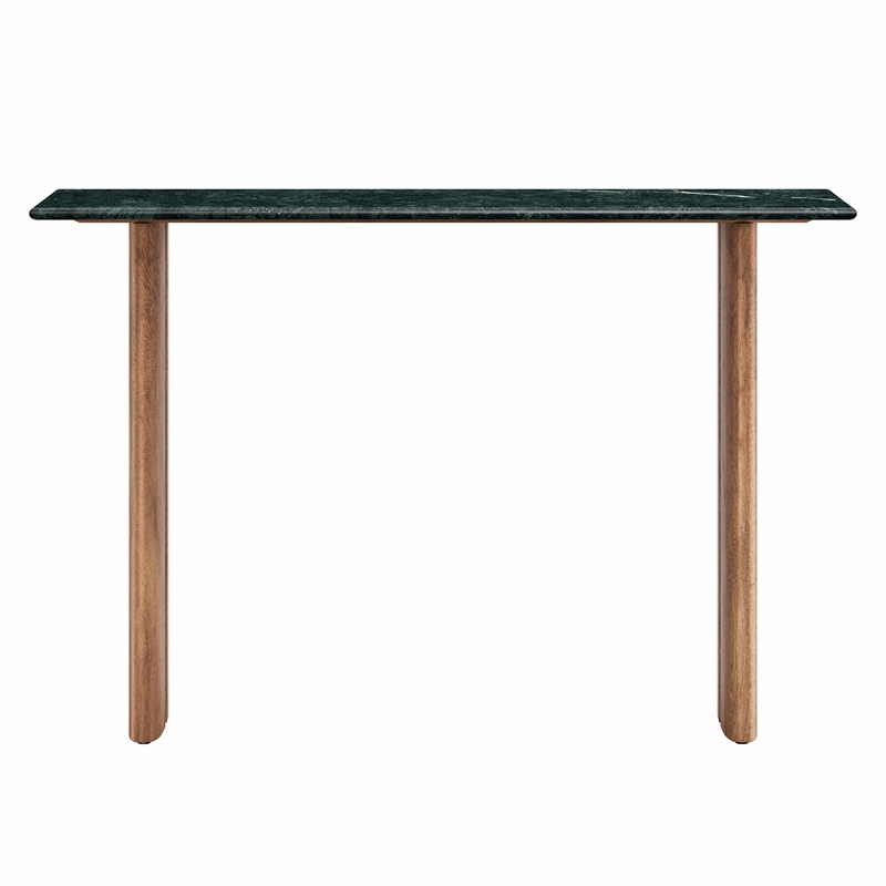 Amistad 46 Inch Marble Console Table in Walnut Green Marble