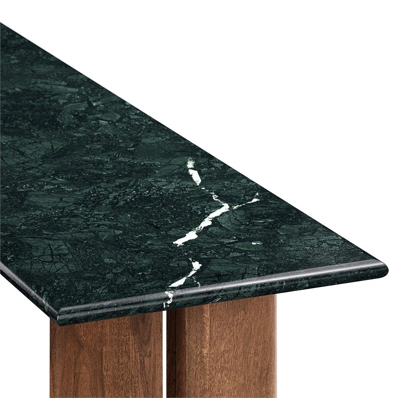 Amistad 46 Inch Marble Console Table in Walnut Green Marble