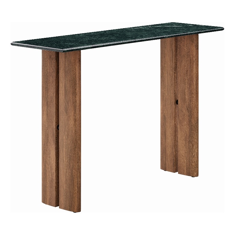 Amistad 46 Inch Marble Console Table in Walnut Green Marble