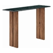 Amistad 46 Inch Marble Console Table in Walnut Green Marble