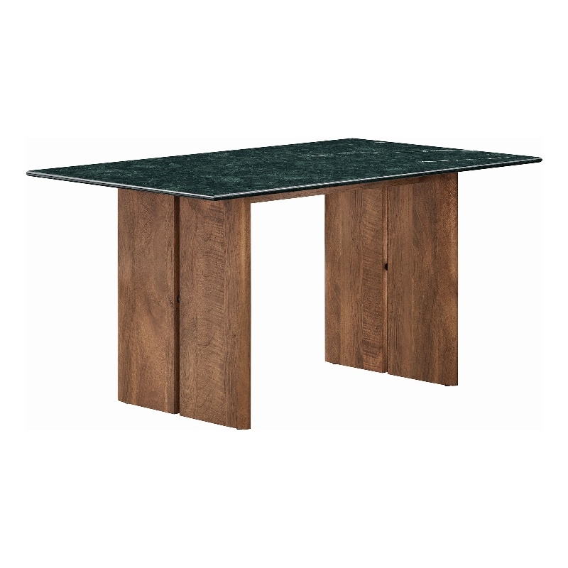 Amistad 60 Inch Marble Dining Table in Walnut Green Marble